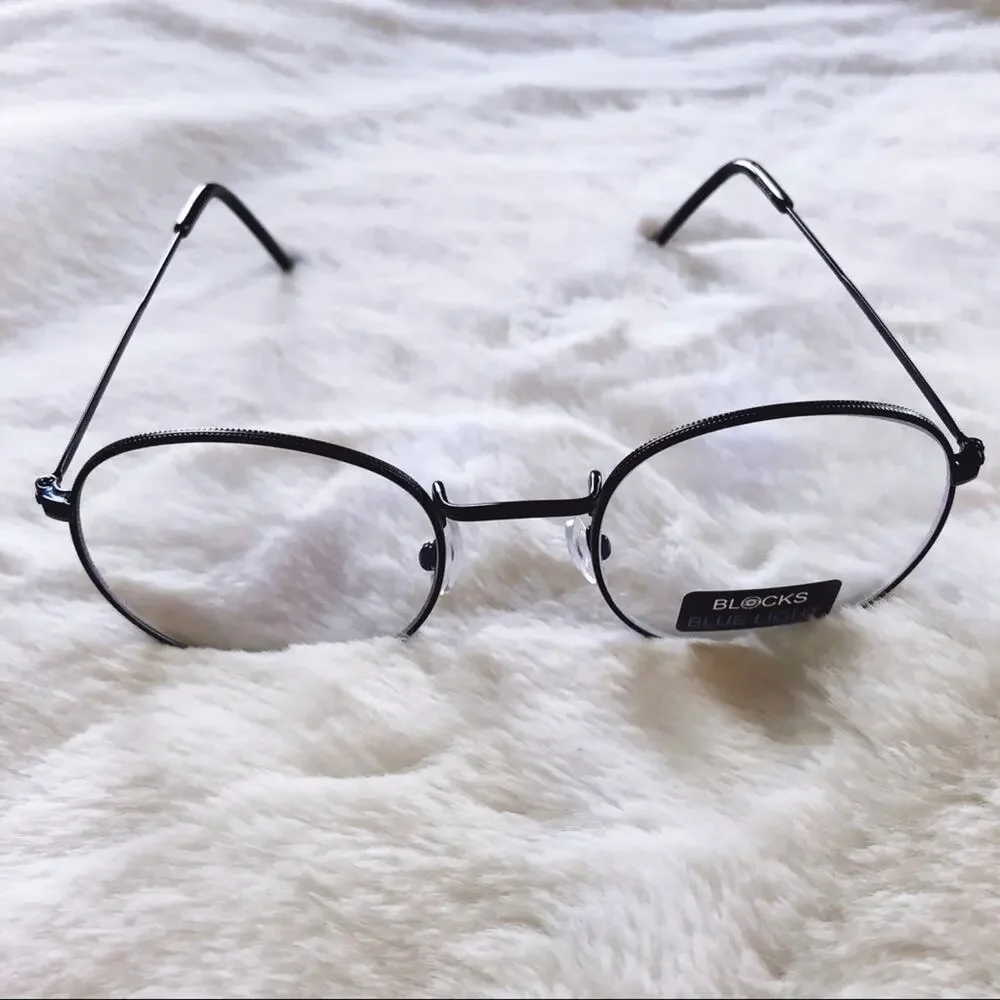 Mai Black Round Computer Blue Light Glasses
